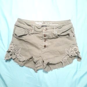 Mossimo high rise lace denim shorts